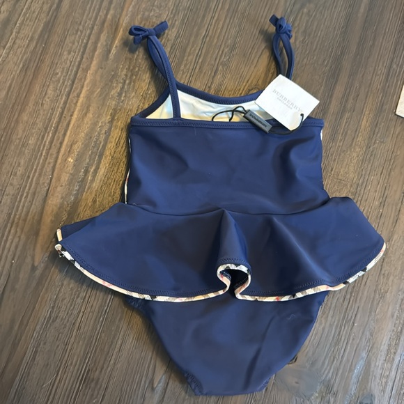 NWT 6M Burberry swim suit skirted blue - Picture 3 of 4
